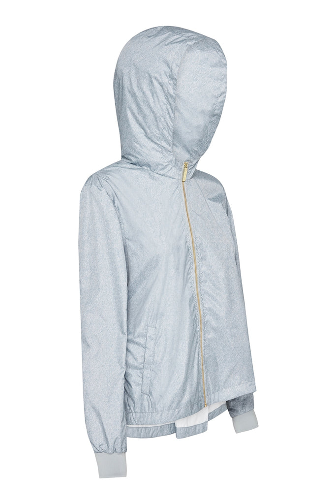 WOMENS 'CROP' RECYCLED RAINCOAT IN DENIM | PAQME