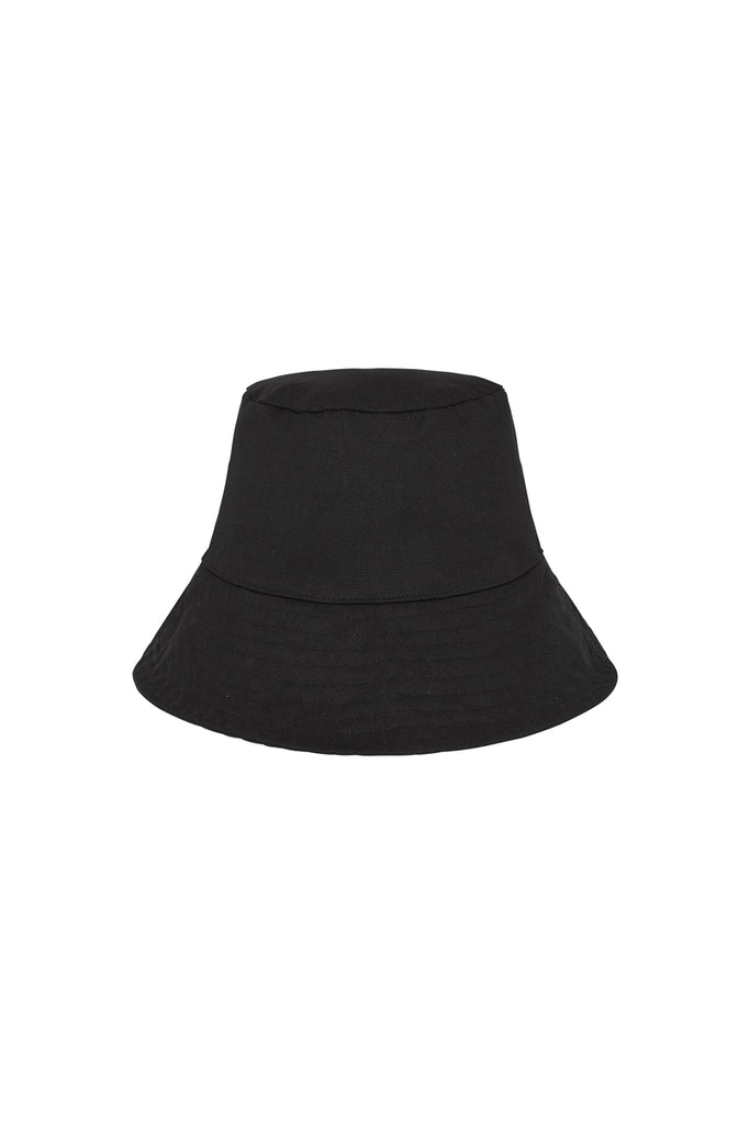 REVERSIBLE RECYCLED BUCKET HAT IN BLACK | PAQME