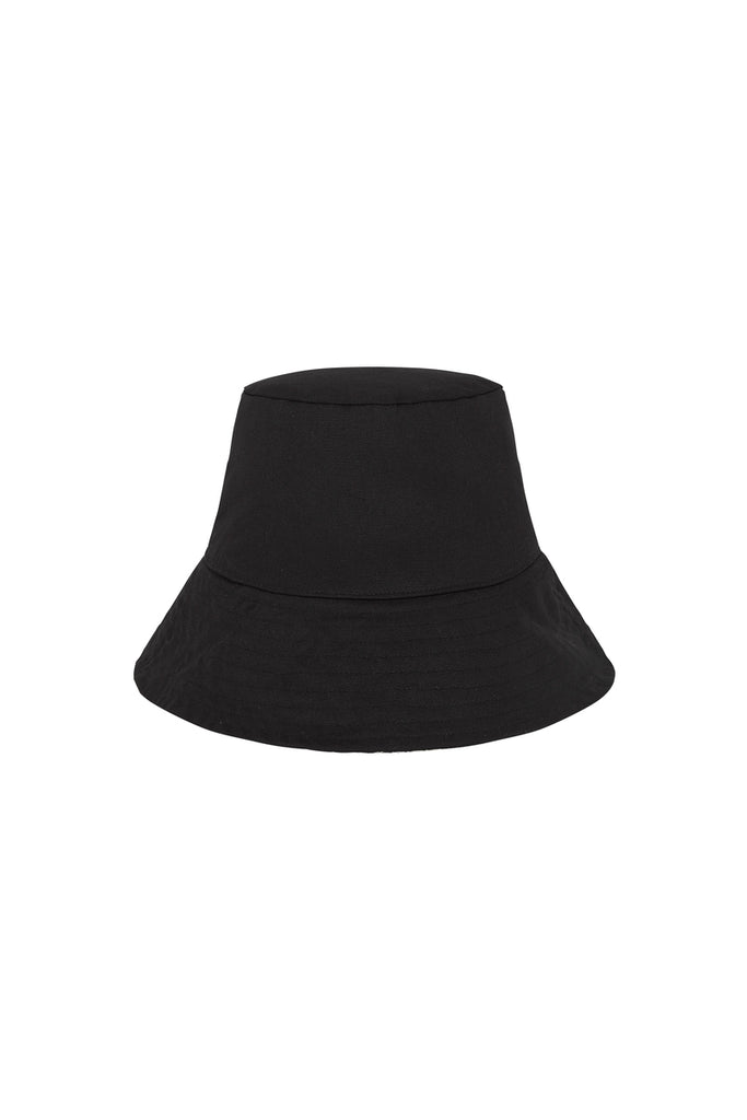 REVERSIBLE RECYCLED BUCKET HAT IN BLACK DALMATION | PAQME