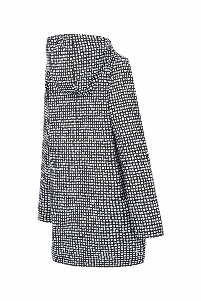 WOMENS '3/4 JACKET' RECYCLED RAINCOAT - BLACK DALMATIAN