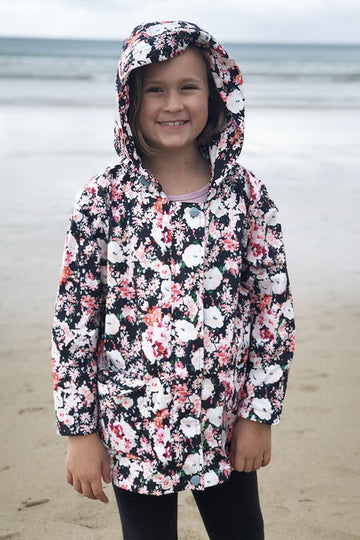 KIDS '3/4 JACKET' RECYCLED RAINCOAT - FLEUR