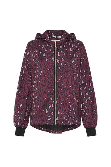 WOMENS 'CROP' RAINCOAT IN PINK LEOPARD | PAQME