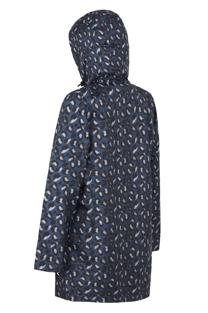 WOMENS '3/4 JACKET' RAINCOAT IN GEO BLUE