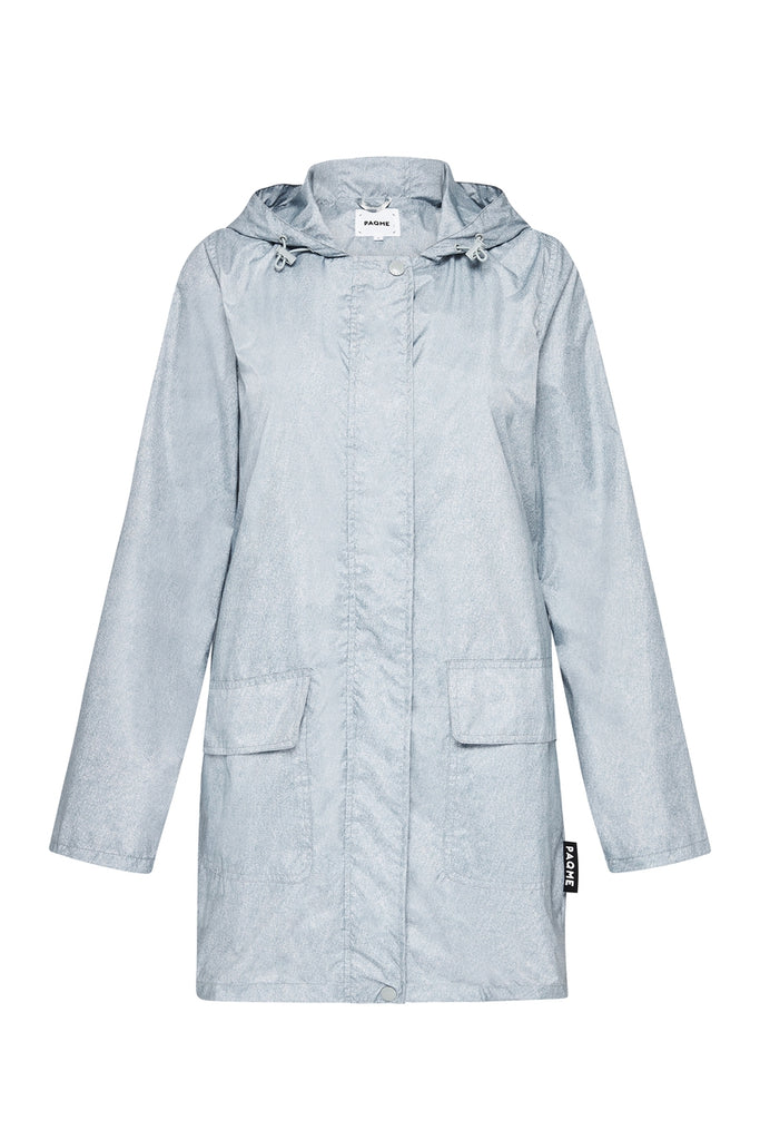 WOMENS '3/4 JACKET' RECYCLED RAINCOAT IN DENIM | PAQME