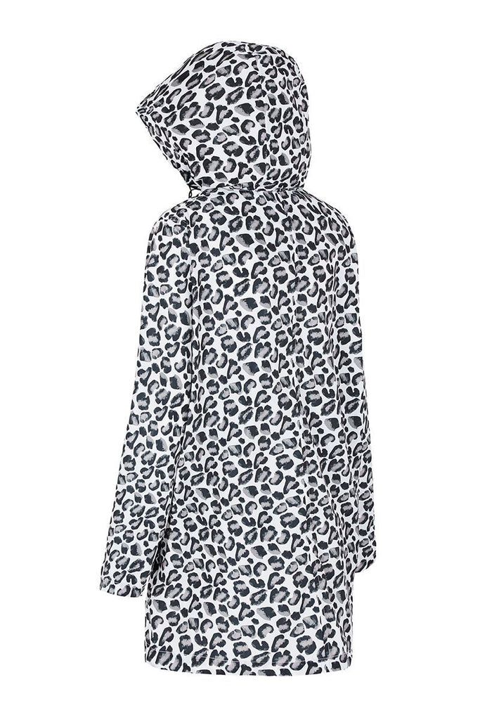 WOMENS '3/4 JACKET' RAINCOAT IN GEO LEOPARD