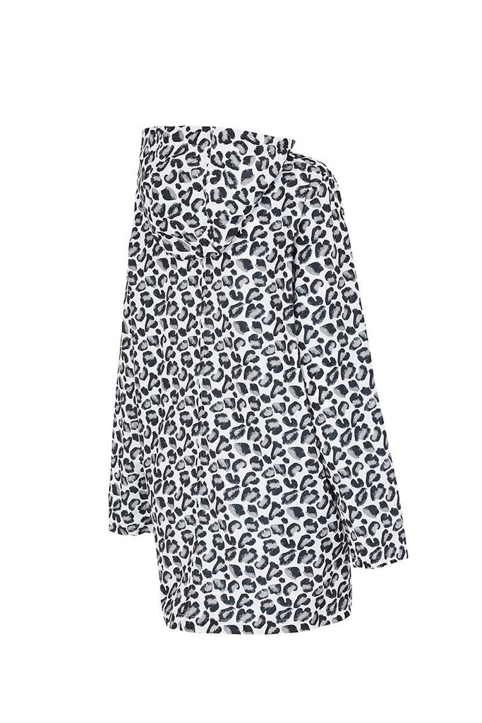 WOMENS '3/4 JACKET' RAINCOAT IN GEO LEOPARD