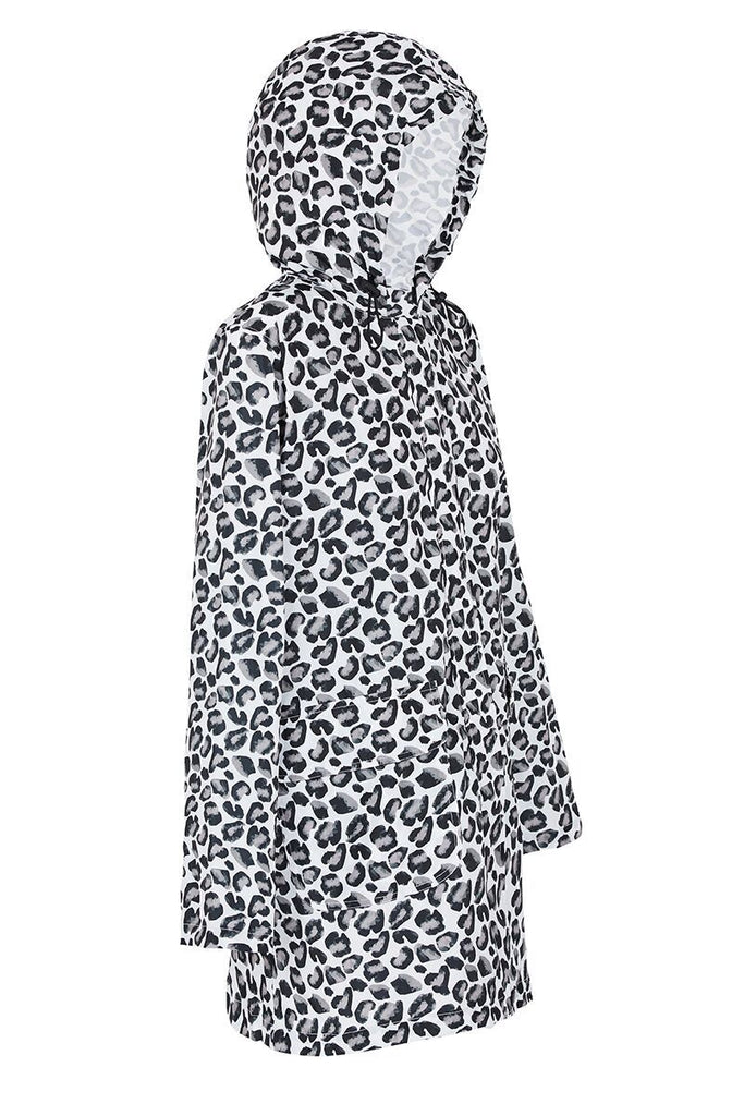 WOMENS '3/4 JACKET' RAINCOAT IN GEO LEOPARD