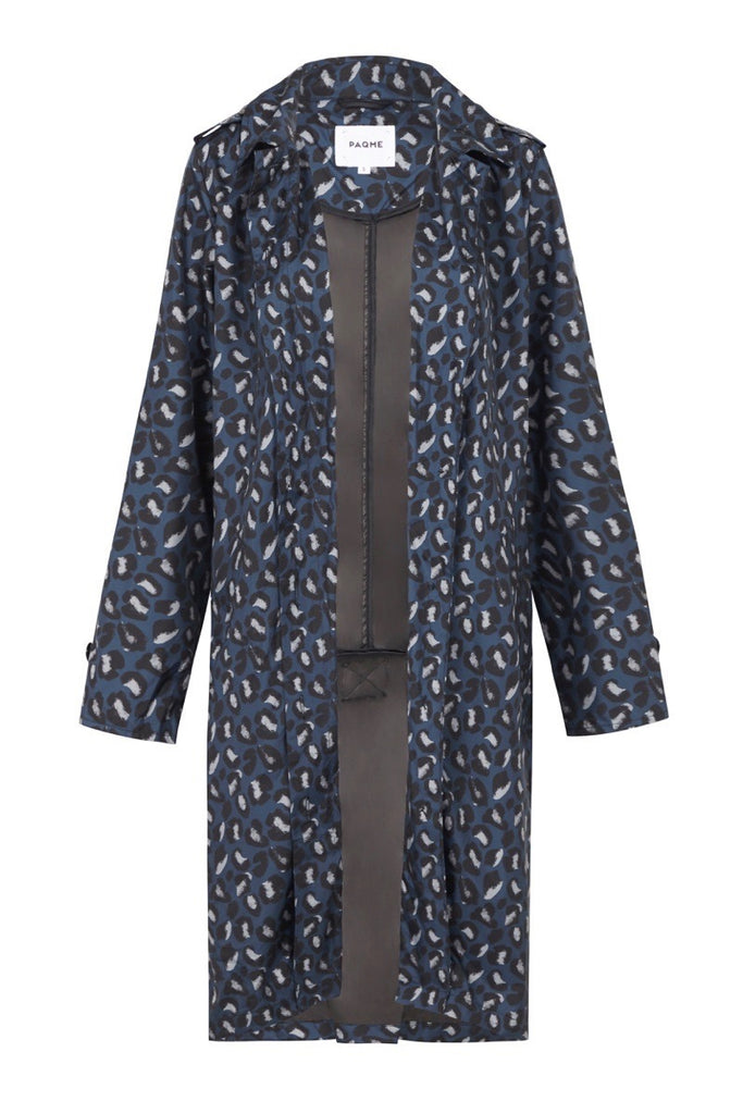 WOMENS 'TRENCH' RAINCOAT IN GEO BLUE