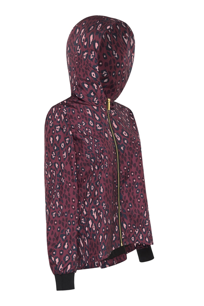 WOMENS 'CROP' RAINCOAT IN PINK LEOPARD | PAQME