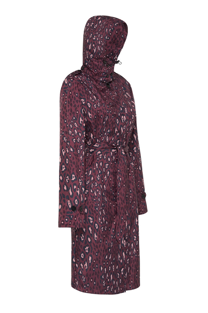WOMENS 'TRENCH' RAINCOAT IN PINK LEOPARD | PAQME