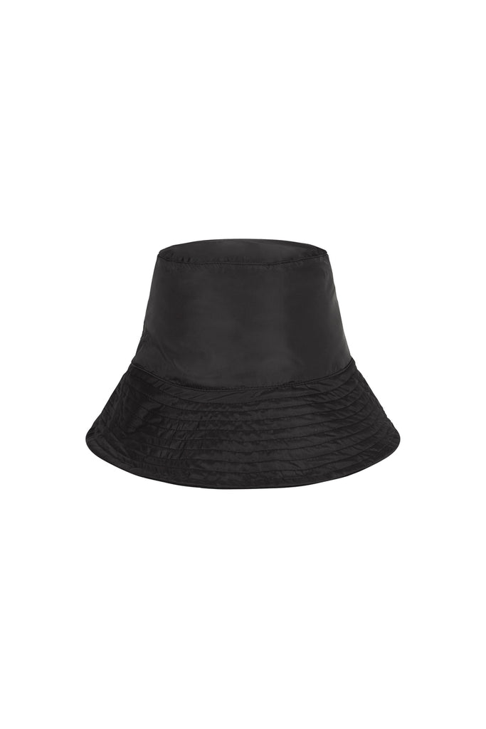 REVERSIBLE RECYCLED BUCKET HAT IN BLACK | PAQME