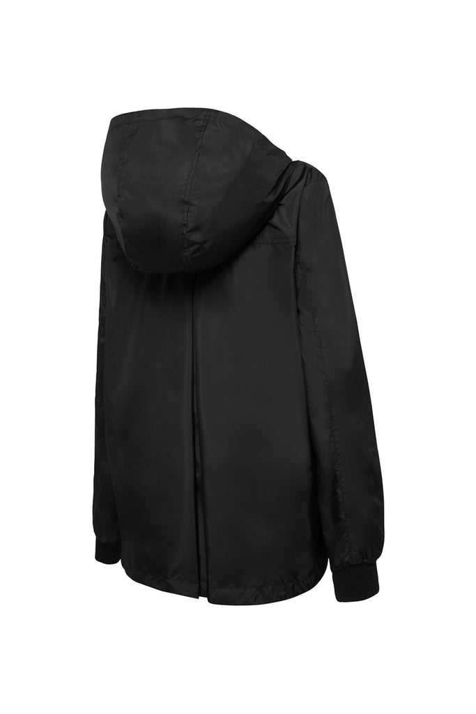 WOMENS 'CROP' RECYCLED RAINCOAT IN BLACK | PAQME