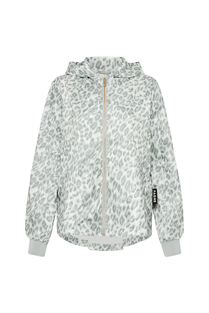 WOMENS 'CROP' RECYCLED RAINCOAT IN LEOPARD SMUDGE | PAQME