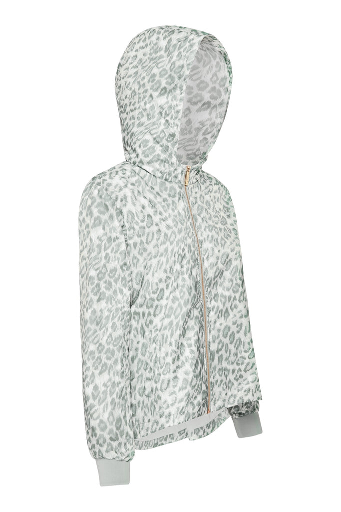 WOMENS 'CROP' RECYCLED RAINCOAT IN LEOPARD SMUDGE | PAQME