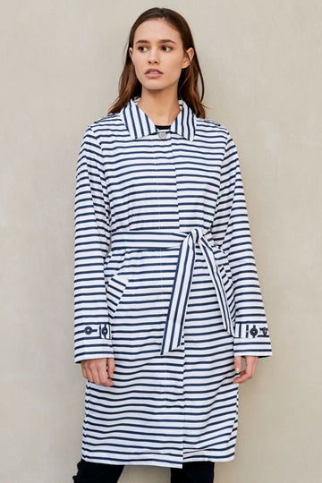 WOMENS 'TRENCH' RAINCOAT IN ZIG STRIPE